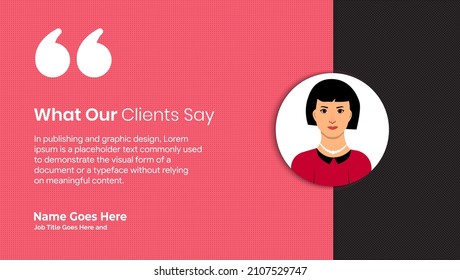 Creative Testimonial banner, Quote , Infographic, Banner Template Editable Vector Illustration