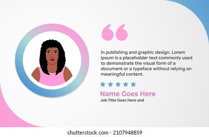 Creative Testimonial banner, Quote , Infographic, Banner Template Editable Vector Illustration