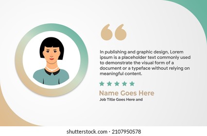 Creative Testimonial Banner, Zitat , Infografik, Banner Template Editable Vektorgrafik