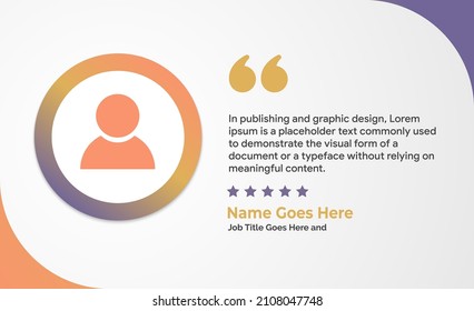 Creative Testimonial Banner, Zitat, Infografik Vorlage Bearbeitbare Vektorgrafik 