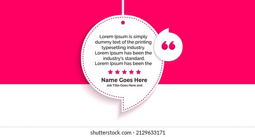 Creative Testimonial banner, Quote , Infographic, Banner Template Editable Vector Illustration