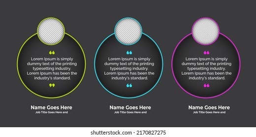 Creative Testimonial banner, Quote , Infographic, Banner Template Editable Vector Illustration