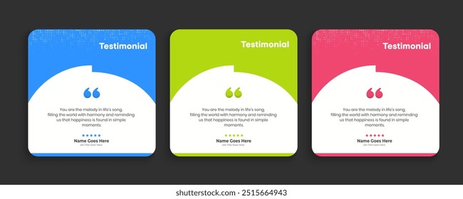 Creative Testimonial Editable Vector Illustration, Empty speech bubbles, What our Clients Say, Quote, Review, Feedback, Infographic Template, Label, editable text box layout, recommendation note