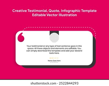 Creative Testimonial Editable Vector template, Empty speech bubbles, What our Clients Say, Quote, Review, Feedback, Infographic Template, Label, editable text box layout design, recommendation note