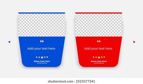 Modelo de vetor editável de depoimento criativo, Bolhas de fala vazias, O que nossos clientes dizem, Citação, Revisão, Feedback, Modelo infográfico, Rótulo, layout de caixa de texto editável, nota de recomendação