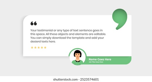 Creative Testimonial Editable Vector template, Empty speech bubbles, What our Clients Say, Quote, Review, Feedback, Infographic Template, Label, editable text box layout design, recommendation note