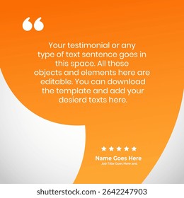 Creative Testimonial Editable Vector template, Empty speech bubbles, What our Clients Say, Quote, Review, Feedback, Infographic Template, Label, text box layout design, recommendation note, rate us