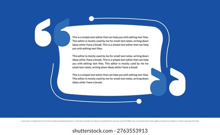 Creative Testimonial Editable Vector template.  Review, Feedback, Infographic Template, Label, editable text box layout design,