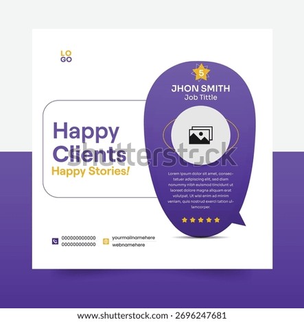 Creative Testimonial Quote Design for Social Media or web