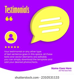 Creative Testimonial, Quote , feedback, review, what our clients say, Infographic Template Editable Vector Illustration 