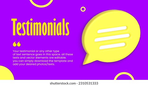 Creative Testimonial, Quote , feedback, review, what our clients say, Infographic Template Editable Vector Illustration 