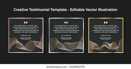 Creative Testimonial, Quote , feedback, review, what our clients say, Infographic Template Editable Vector Illustration 