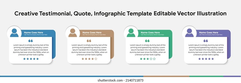 Creative Testimonial, Quote , Infographic, Banner Template Editable Vector Illustration