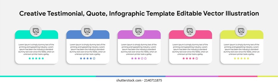 Creative Testimonial, Quote , Infographic, Banner Template Editable Vector Illustration