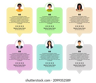 Creative Testimonial, Quote, Infographic, Graphic Element Template, Testimonial Speech Bubble, Customer Feedback, Editable Vector Illustration