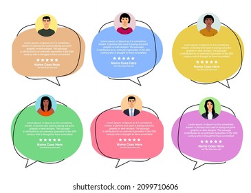 Creative Testimonial, Quote, Infographic, Graphic element Template, Testimonial Speech bubble, customer feedback, Editable Vector Illustration