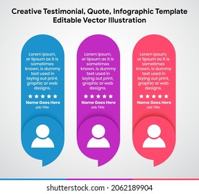 Creative Testimonial, Quote , Infographic Template Editable Vector Illustration 