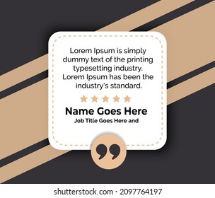 Creative Testimonial, Quote , Infographic Template Editable Vector Illustration 