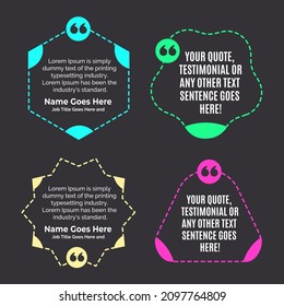Creative Testimonial, Zitat, Infografik Vorlage Bearbeitbare Vektorgrafik 