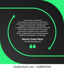 Creative Testimonial, Quote , Infographic Template Editable Vector Illustration 