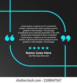 Creative Testimonial, Quote , Infographic Template Editable Vector Illustration 