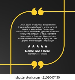 Creative Testimonial, Quote , Infographic Template Editable Vector Illustration 