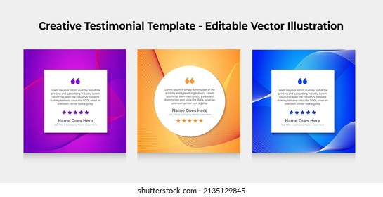 Creative Testimonial, Quote , Infographic Template Editable Vector Illustration
