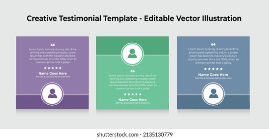 Creative Testimonial, Quote , Infographic Template Editable Vector Illustration
