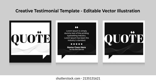 Creative Testimonial, Quote , Infographic Template Editable Vector Illustration
