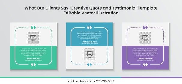 Creative Testimonial, Quote , Infographic Template Editable Vector Illustration 