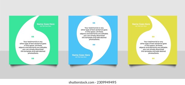 Creative Testimonial, Quote , Infographic Template Editable Vector Illustration 