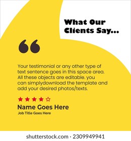 Creative Testimonial, Quote , Infographic Template Editable Vector Illustration 