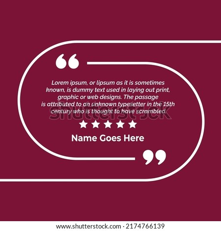 Creative Testimonial, Quote , Infographic Template Editable Vector Illustration 