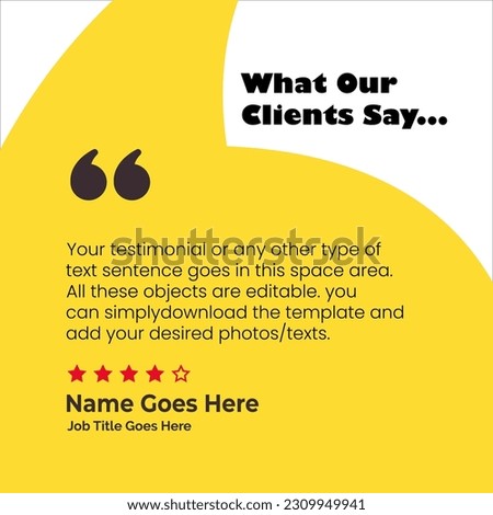 Creative Testimonial, Quote , Infographic Template Editable Vector Illustration 