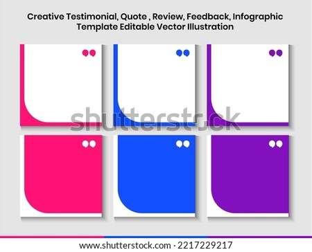 Creative Testimonial, Quote , Review, Feedback, Infographic Template Editable Vector Illustration 
