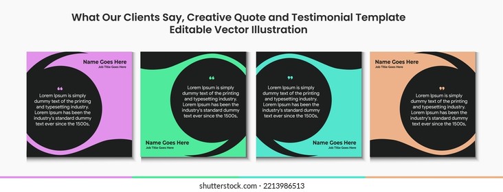 Creative Testimonial, Quote , Review, Infographic Template Editable Vector Illustration 