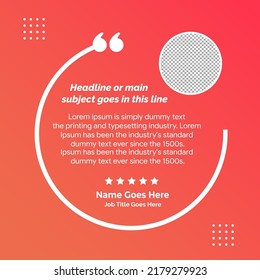 Creative Testimonial Template, Zitat , Was unsere Kunden sagen , Infografik Template Editable Vektorgrafik 