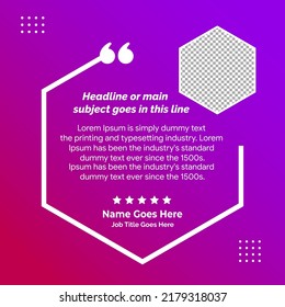 Creative Testimonial Template, Quote , What Our Clients Say , Infographic Template Editable Vector Illustration 