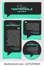 Creative Testimonial Template, Quote , What Our Clients Say , Testimony banner Template Editable Vector Illustration 