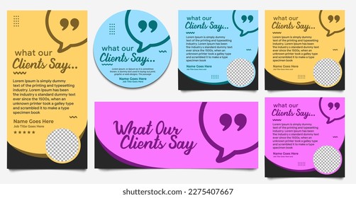 Creative Testimonial Template, Quote , What Our Clients Say , Testimony banner Template Editable Vector Illustration 