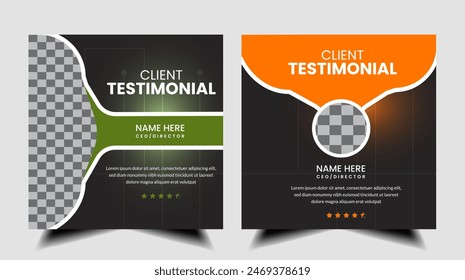 Creative Testimonial Template, Quote , What Our Clients Say , Infographic Client feedback social media banner