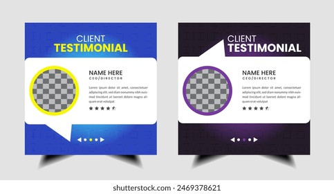 Creative Testimonial Template, Quote , What Our Clients Say , Infographic Client feedback social media banner