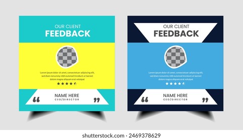 Creative Testimonial Template, Quote , What Our Clients Say , Infographic Client feedback social media banner