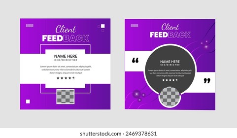 Creative Testimonial Template, Quote , What Our Clients Say , Infographic Client feedback social media banner