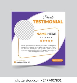 Creative Testimonial Template, Quote, What Our Clients Say, Graphical Template editable vector illustration