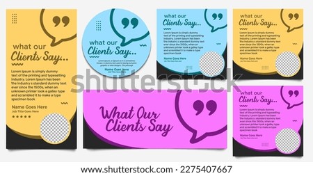 Creative Testimonial Template, Quote , What Our Clients Say , Testimony banner Template Editable Vector Illustration 