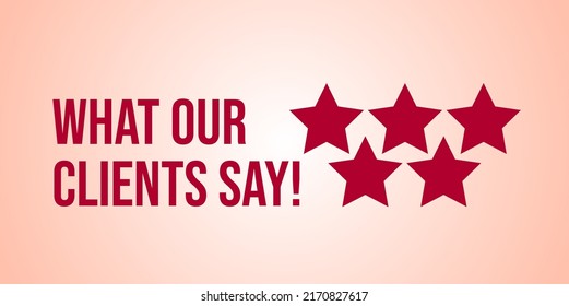 Creative Testimonial Template, What our clients say, Header Banner - Editable Vector Illustration