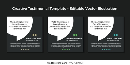 Creative Testimonial Templates - Editable Vector Illustration