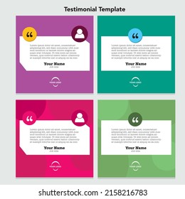 Plantillas Testimoniales Creativas - Ilustración de vectores editable. Adecuado para aplicaciones web y móviles aisladas en segundo plano, vector de ilustración