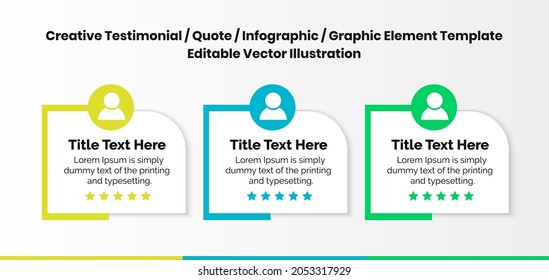 Creative Testimonial Templates, Creative quote Templates - Editable Vector Illustration